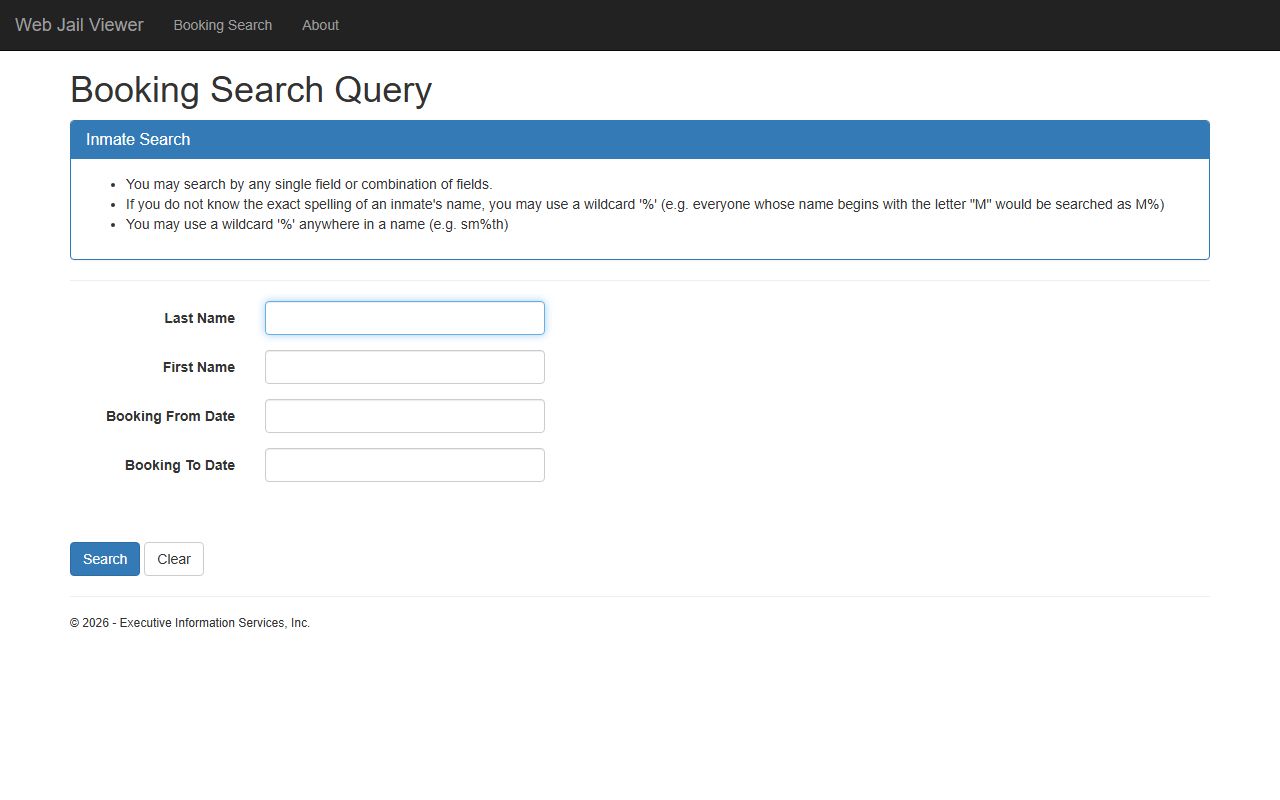 Wahkiakum County inmate roster booking search fields